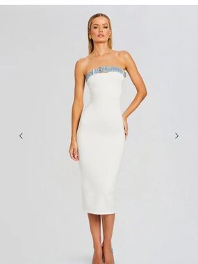 SEROYA BLANCHE KNIT DENIM DRESS
